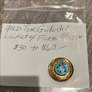 Gold Tone Locket with Floral Motif